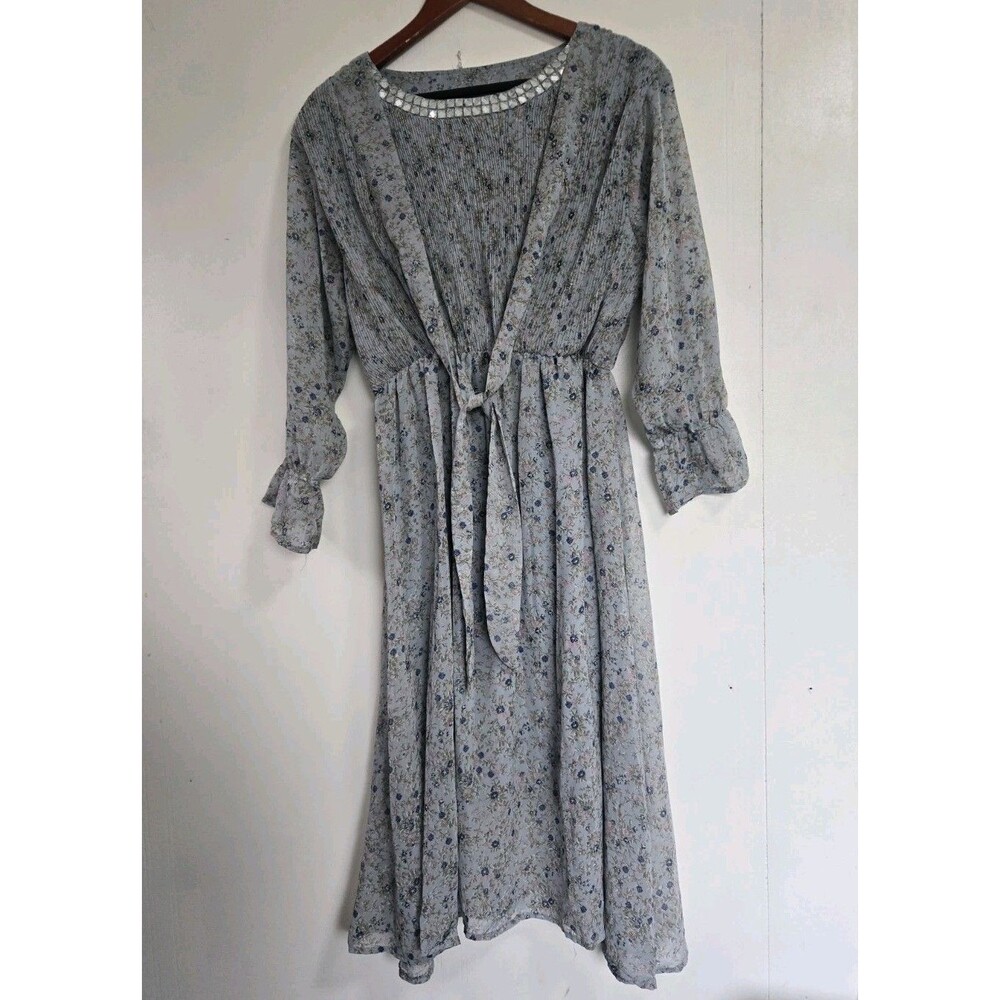 VTG Dress Womens 8 Floral Peasant Festival Indie‎ Boho Granola Cottagecore